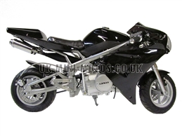 Midi Moto - Midi Dirt Bike - black / white flames Midimoto