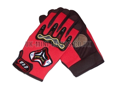 Motorbike Gloves Red - Adult and Kids Motorbike Gloves - Motorcross Gloves - Red Motorcycle Gloves - Trials Gloves