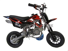 Mini Dirt Bike - DB02 Black / Red Flames Mini dirtbike - Mini Dirt Bikes  - Pocket Bikes - Minimotos - Mini Moto