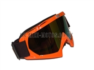 Helmet Goggles Orange - Adult Helmet Goggles Orange - Motorcycle Goggles Orange - Motorbike Goggles - Motorcross Helmet Goggles Orange