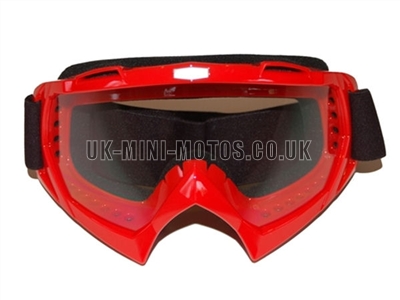 Helmet Goggles Red - Adult Helmet Goggles Red - Motorcycle Goggles Red - Motorbike Goggles - Motorcross Helmet Goggles Red