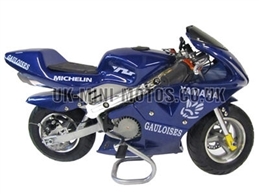 Mini Motos - Minimoto - Pocket Bikes - Blue with White Flames Mini Moto