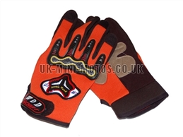 Orange Motorbike Gloves - Adult and Kids Motorbike Gloves - Motorcross Gloves - Motorcycle Gloves - Orange Trials Gloves