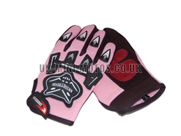 Pink Motorbike Gloves - Adult and Kids Motorbike Gloves - Motorcross Gloves - Motorcycle Gloves - Pink Trials Gloves