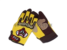 Yellow Motorbike Gloves - Adult and Kids Motorbike Gloves - Motorcross Gloves - Motorcycle Gloves - Yellow Trials Gloves